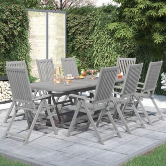 vidaXL Juego De Comedor De Jard&iacute;n 9 Piezas Madera Maciza De Acacia Vidaxl