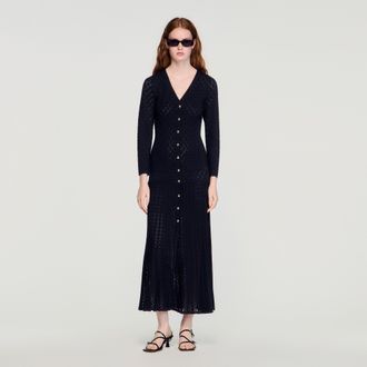 Sandro Fancy knit maxi dress
