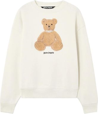 Palm Angels Bear Sweatshirt - Heren - Sweatshirts - Wit - 2XL - Katoen - Hoodies & sweatvesten