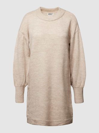 Only Strickkleid mit Ballon&auml;rmeln Modell JADA in Hellgrau, Gr&ouml;&szlig;e S