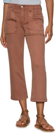 Sanctuary Retreat Mid Rise Crop Straight Leg Utility Pants in Mud Bath Brown at Nordstrom, Size 26
