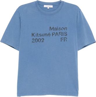 Maison Kitsun&eacute; 2002 faded T-shirt - men - Organic Cotton - S - Blue