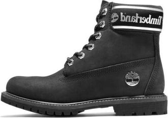 Timberland (WMNS) Timberland 6 Inch Premium Wide Fit Waterproof Boots Black Nubuck Logo A41CX001