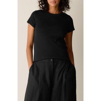 Eileen Fisher Crewneck T-Shirt in Black at Nordstrom, Size Xx-Small