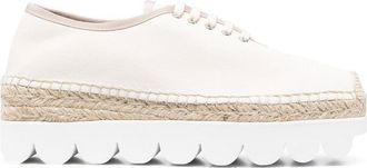 Marni square-toe sneakers - women - Rubber/Cotton/Calf Leather/Cotton - 35 - Neutrals