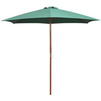 vidaXL Sombrilla Con Palo De Madera Verde 270x270 Cm Vidaxl