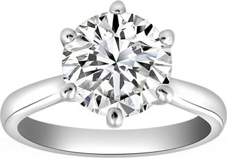 Pompeii3 VS 2 1/2CT Lab Grown Diamond 6-Prong Solitaire Engagement Ring 14k White Gold