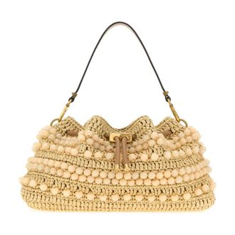 Jimmy Choo London Bucket Bags, female, Beige, Size: ONE SIZE Cinch Medium