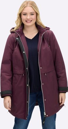 Sheego Langjacke SHEEGO, Damen, Gr. 40, burgund, 60% Baumwolle, 40% Polyamid, Wattierung:100% Polyester, unifarben, Jacken Langjacke