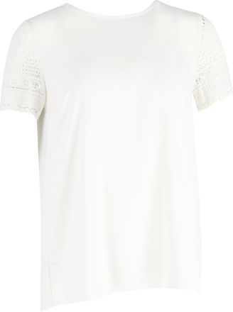 Michael Kors T-shirt met korte mouwen en ronde hals van kant in wit katoen