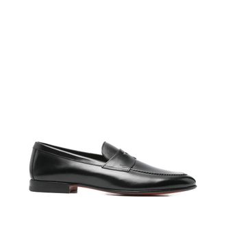 Santoni Schoenen, Heren, Zwart, 45 EU, Penny Loafer