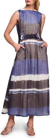 Nic+Zoe Luna Gallery Stripe Sleeveless Maxi Dress in Blue Multi at Nordstrom, Size 10