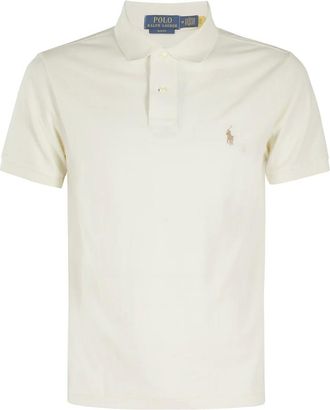 Polo Ralph Lauren Polo Shirts, male, Beige, Size: 2XL Cream Polo Knit Short Sleeve