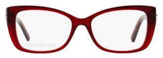 Swarovski SK5452 Grid Crystal Eyeglasses - Maroon