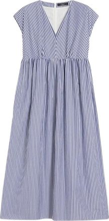 Max Mara A-lijn jurk van katoenpopeline - Dames - Casual kleedjes - Blauw - M - Katoen - Kleedjes