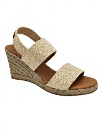 Andr&eacute; Assous Womens Allison Wedge Sandal In Natural