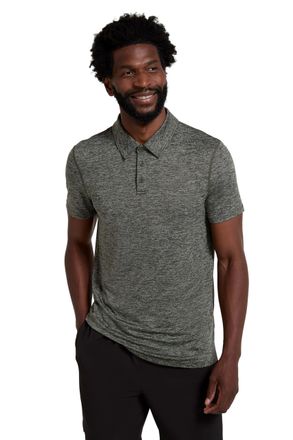 Mountain Warehouse Agra Striped Mens Polo Tshirt - UV Protection Tee, Sweat Wicking Top, Lightweight, Casual T-Shirt- for Walking, Running, Gym & Sports Khaki XS