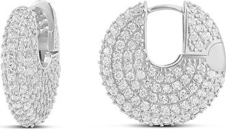 SHYMI Pavé Button Earrings in Silver at Nordstrom