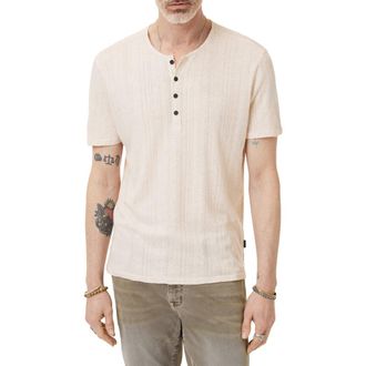 John Varvatos Ciel Variegated Rib Henley in Chalk at Nordstrom Rack, Size Xx-Large