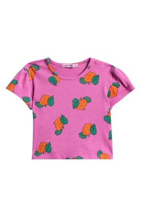 Bobo Choses Kids Tangerine Print Knit T-Shirt in Fuchsia at Nordstrom, Size 24M