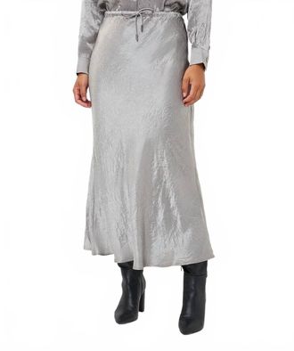 Esqualo Acetate Long Skirt In Light Grey