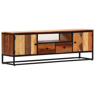 Berkfield Home TV Cabinet 120x30x40 cm Solid Reclaimed Wood & Steel in Brown | Size: 120 x 30 x 40 cm