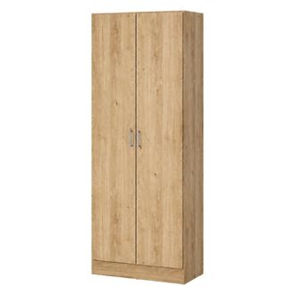 Dmora Armario Multiusos 2 Puertas Soresina, 3 Estantes, 2 Puertas, 5 Compartimentos, 70x181h Cm Marr&oacute;n Roble