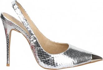 Carrano Womens Marcia Leather Dress Slingback Viper Heel In Silver