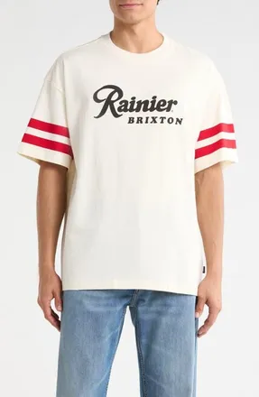 Brixton Rainier 1878 Oversized Graphic Cotton T-Shirt in Natural at Nordstrom, Size Medium