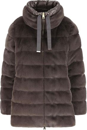 Herno Piumino A Collo Alto In Ecopelliccia-Donna