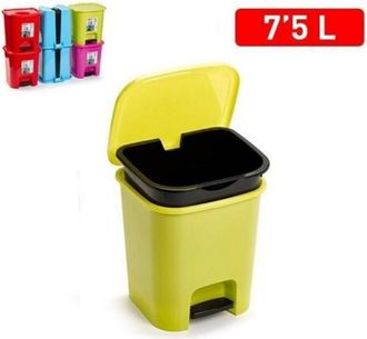Trade Shop Trade Shop - Pattumiera Plastica A Pedale 7 Litri Bidone Cestino Spazzatura Differenziata