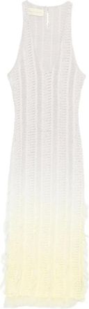 Roberta Einer Angel midi-jurk met watervalhals en ombré-effect - Geel