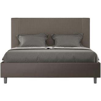 Itamoby Cama Matrimonio Contenedor 160x190 Moderno Polipiel Goya M Color: Marr&oacute;n - Versi&oacute;n: Con Caja De Almacenaje