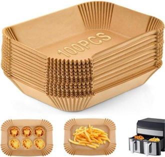 OEM Papel Para Freidora De Aire - 100 Hojas, Apto Para Freidoras De Aire De 5 A 8 Litros