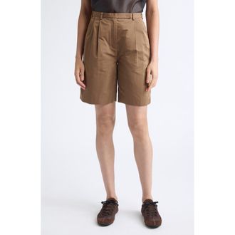 Jil Sander Pleated Radzmir Bermuda Shorts in Chocolate Plum at Nordstrom, Size 38