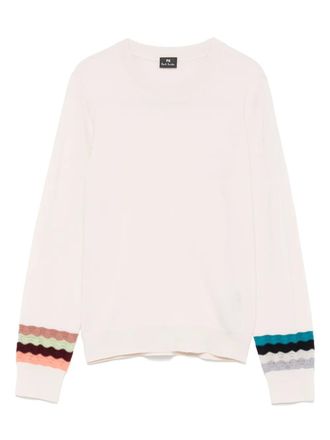 Paul Smith zig zag-sleeve sweater - women - Viscose/Wool/Nylon/Metallised Fibres - S - Neutrals