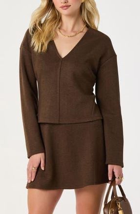 ASTR the Label Herringbone Knit Top in Brown at Nordstrom Rack, Size X-Large