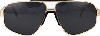 Philipp Plein Rock Superhero Zonnebril - Heren - Zonnebrillen - Geel - 63 MM - Accessoires