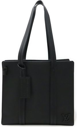 Louis Vuitton Black Noir Leather Shoulder Bag Tote Bag (Pre-Owned)