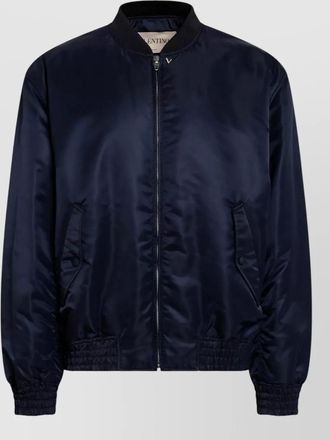 Valentino lightweight jacket elastic cuffs ribbed collar