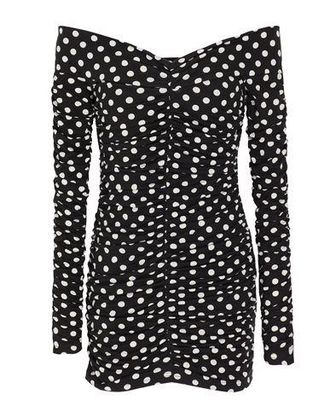 8 by YOOX OFF-SHOULDER FRONT GATHERING MINI DRESS