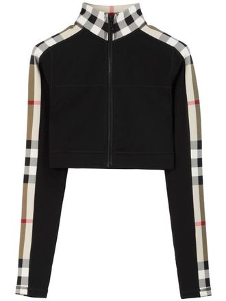 Burberry Check Motif Cropped Sweatshirt