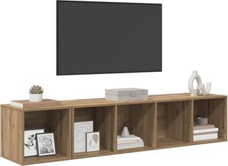 Berkfield Home TV Cabinet Set 2 pcs Artisan oak 37 x 37 x 142.5 cm in Brown