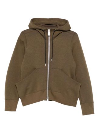 sacai zip-up hoodie - Green