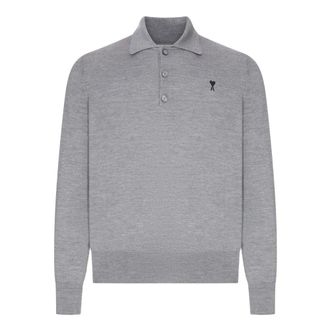 Ami De Coeur Polo - Heren - Tops - Grijs - Maat: S Wol