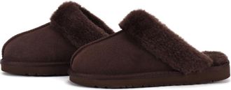 Generic Womens Fuzzy Memory Foam House Slippers Comfy Fluffy Winter Scuff Slippers Warm & Cozy Indoor Slip-On Scuffette Slides for Bedroom,Dark Brown,6.5 UK