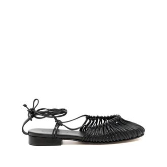 Hereu Flat Sandals, female, Black, Size: 10 US Flat Shoes