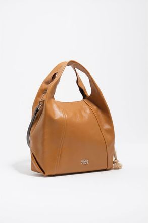 Bimba & Lola Leather Paper Bag in Toffee at Nordstrom