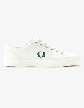 Fred Perry Mens Fred Perry Mens Baseline Leather Trainers - Snow White 303 - Size: 11