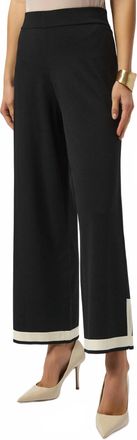 Joseph Ribkoff Sweater Knit Colour Block Culotte Pants In Black/vanilla